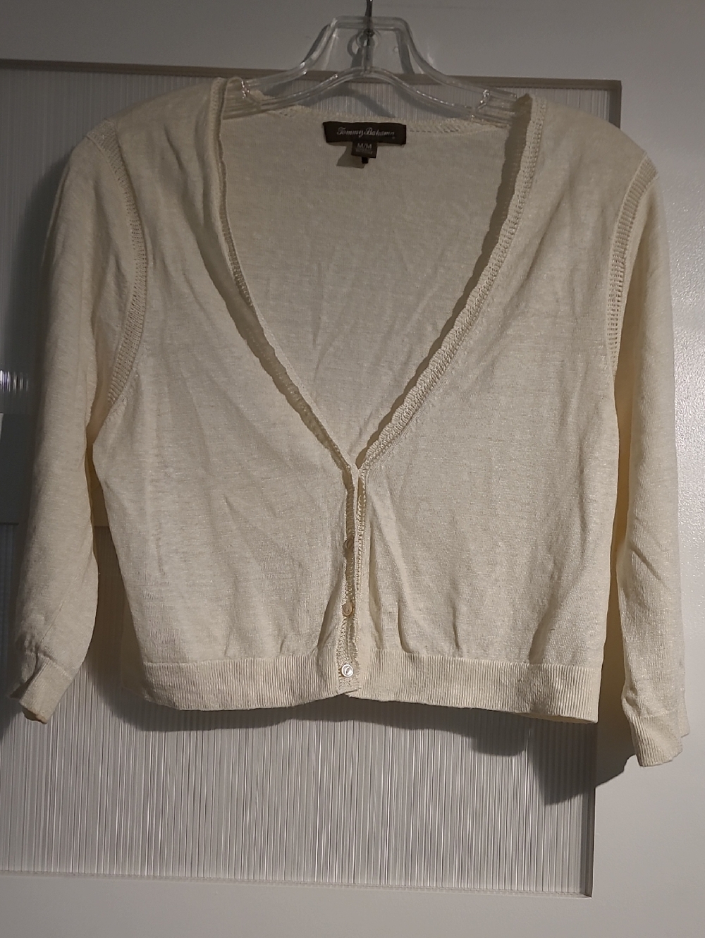 Tommy Bahama Cream Lightweight V-Neck Women's Cardigan